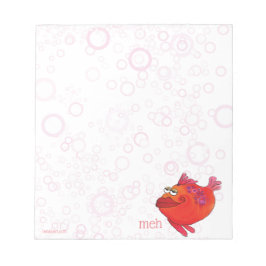 Meh Whimsical Fish Art in Red and Rosa Anteckningsblock