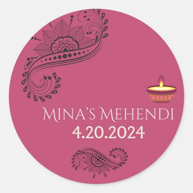 Mehendi anpassade klistermärken (Framsida)