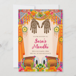 Mehendi-inbjudan Digital Mehndi inbjudan