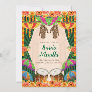 Mehendi-inbjudan Digital Mehndi inbjudan