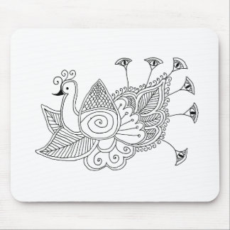 Mehendi påfågel musmatta