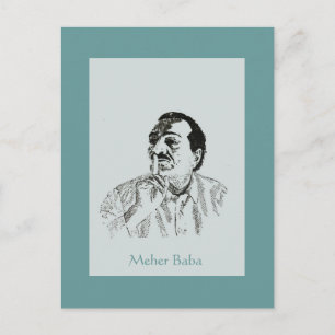 Meher Baba Silence Porträtt vykort