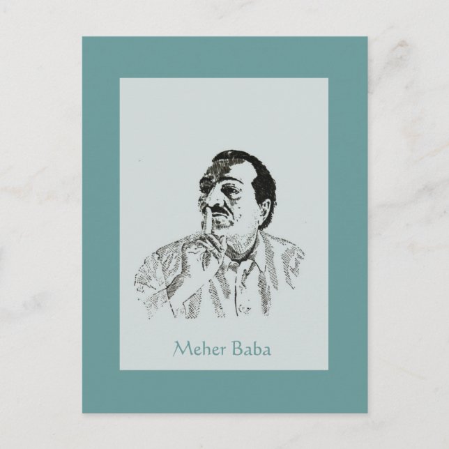 Meher Baba Silence Porträtt vykort (Framsida)