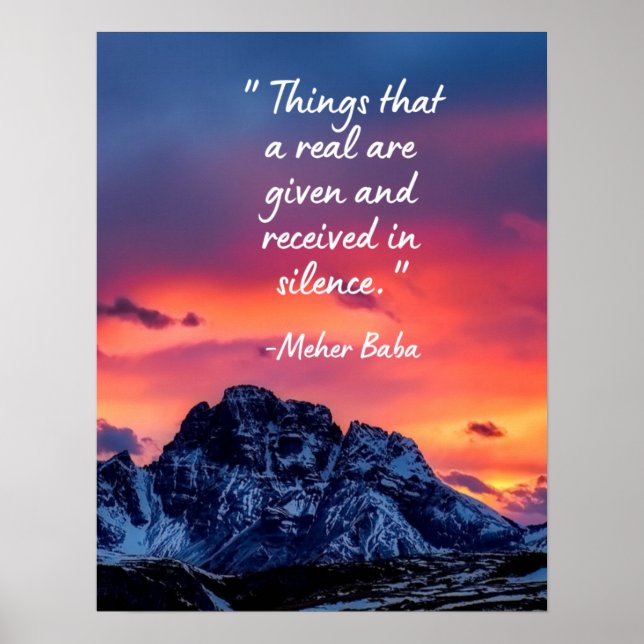 Meher Baba Silence Quote Poster (Framsidan)