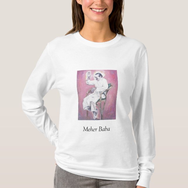 Meher Baba som skrattar, älskad Meher Baba T-shirt (Framsida)