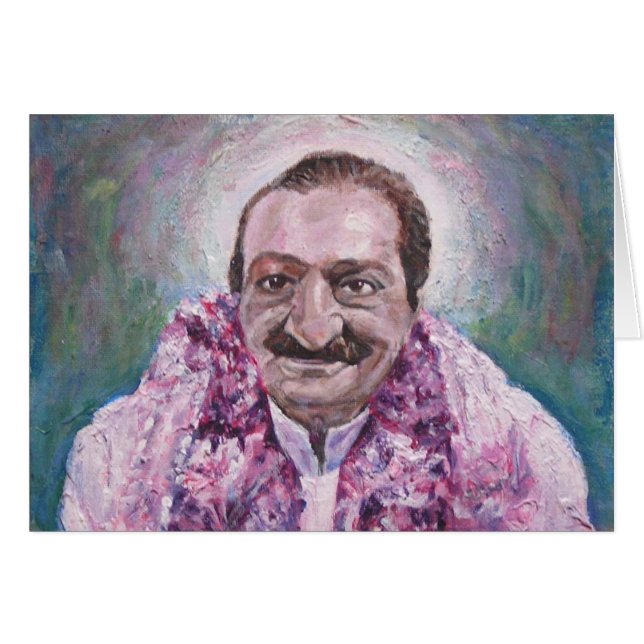 Meher Baba, tomt meddelande Hälsningskort (Framsidan Horizontal)
