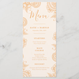 Mehndi Bröllop Dinner Menu Meny