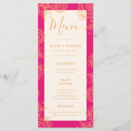 Mehndi Bröllop Dinner Menu Meny