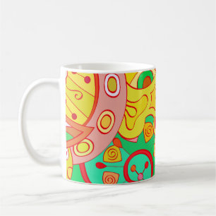 Mehndi Doodle: Colorful Ethnic Struktur. Kaffemugg