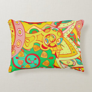 Mehndi Doodle: Colorful Ethnic Struktur. Prydnadskudde