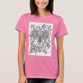 Mehndi Elephant T Shirt