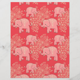 mehndi elephants scrapbook papper 8,5 x 11