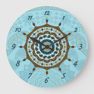 Mehndi Fantasy Copper Clock Stor Klocka