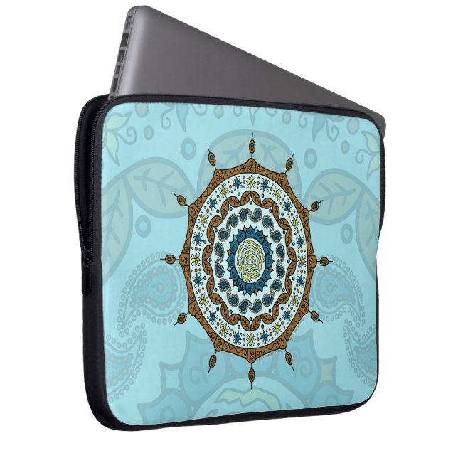 Mehndi Fantasy Copper Laptop sleeve (Framsidan Höger)