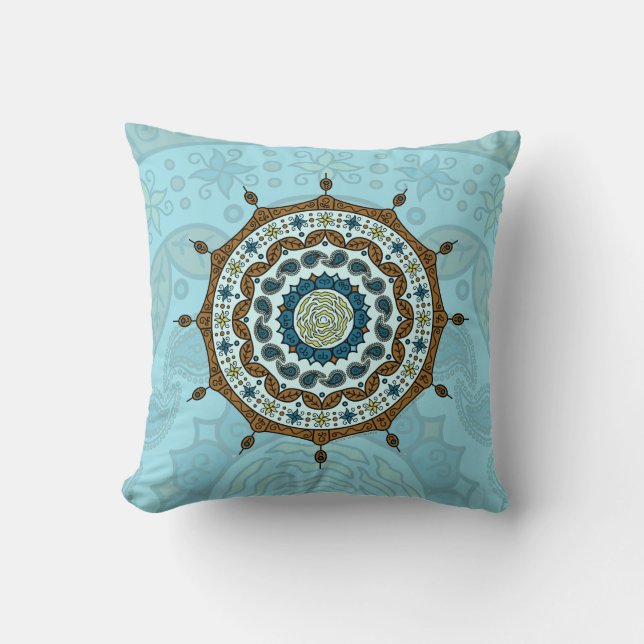 Mehndi Fantasy Copper Pillow Kudde (Framsida)