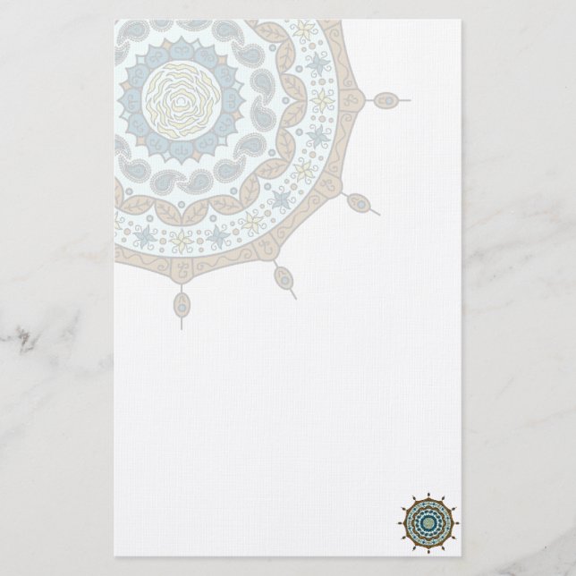 Mehndi Fantasy Copper Stationery Brevpapper (Framsida)