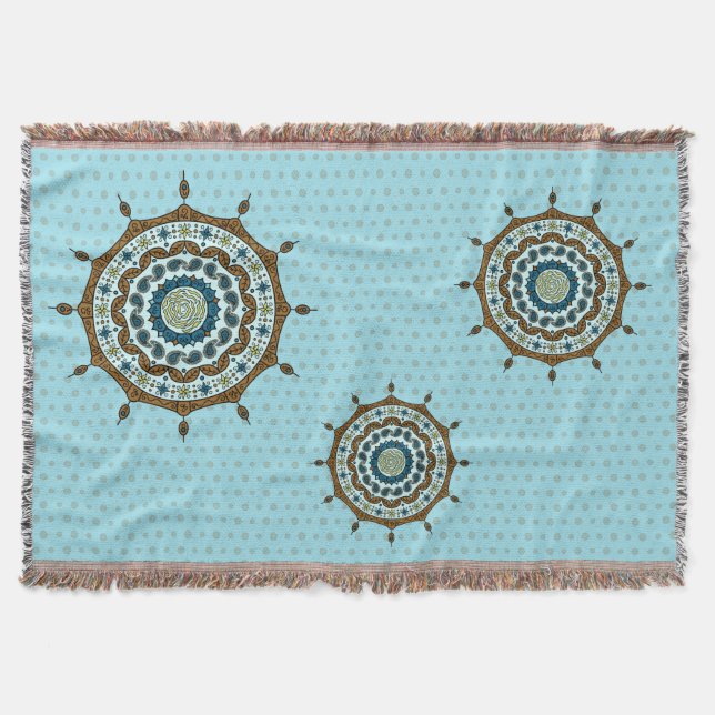 Mehndi Fantasy Copper Throw Blanket Filt (Framsidan)