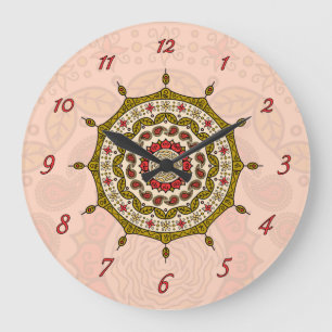 Mehndi Fantasy Guld Clock Stor Klocka