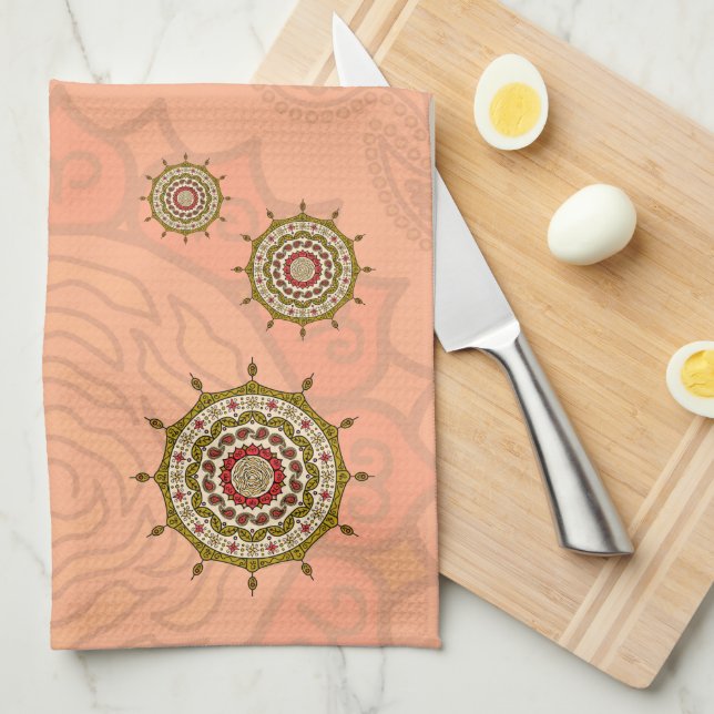Mehndi Fantasy Guld Hand Towel Kökshandduk (Vikt i Fjärdedel)