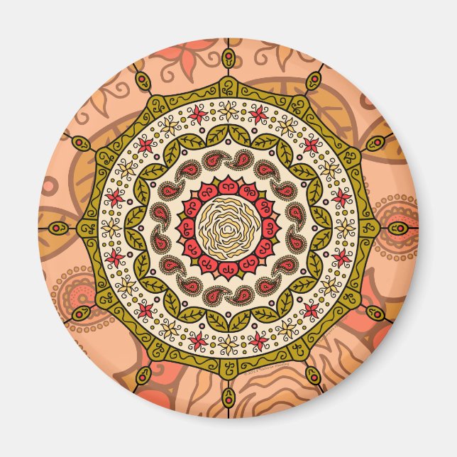 Mehndi Fantasy Guld Magnet (Framsidan)