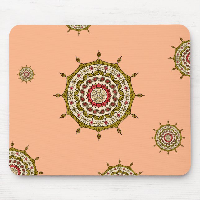 Mehndi Fantasy Guld Mousepad Musmatta (Framsidan)