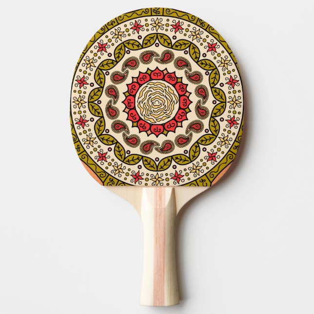 Mehndi Fantasy Guld Ping Pong Paddle Pingisracket (Framsidan)