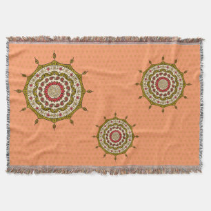 Mehndi Fantasy Guld Throw Blanket Mysfilt