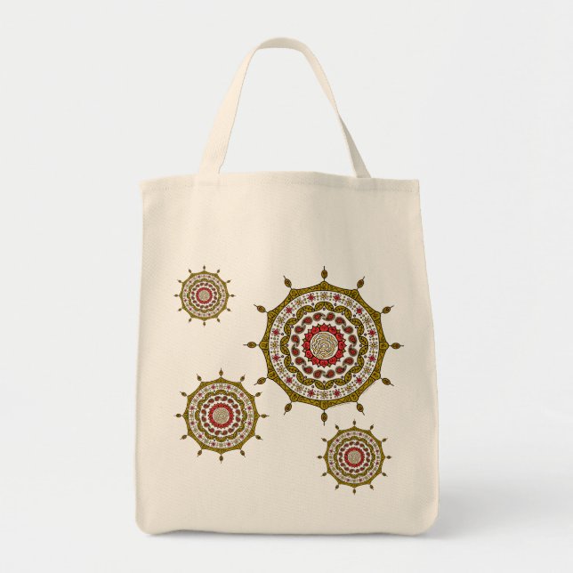 Mehndi Fantasy Guld Tote Bag Tygkasse (Framsidan)