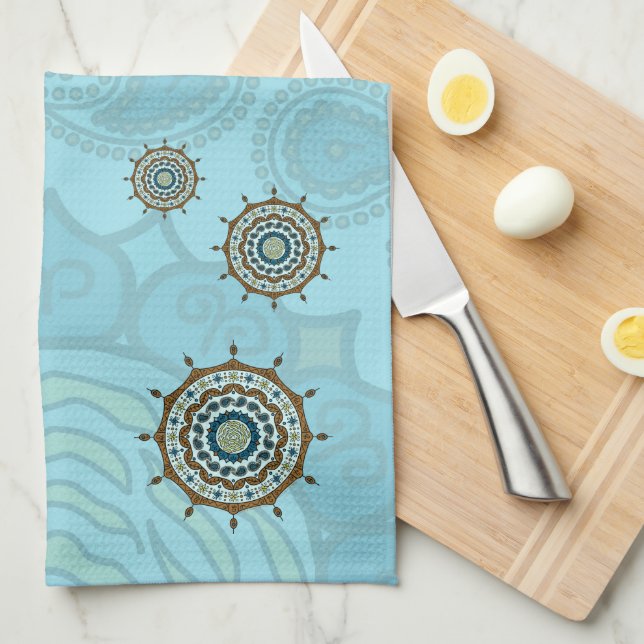 Mehndi Fantasy Koppar Handduk Kökshandduk (Vikt i Fjärdedel)