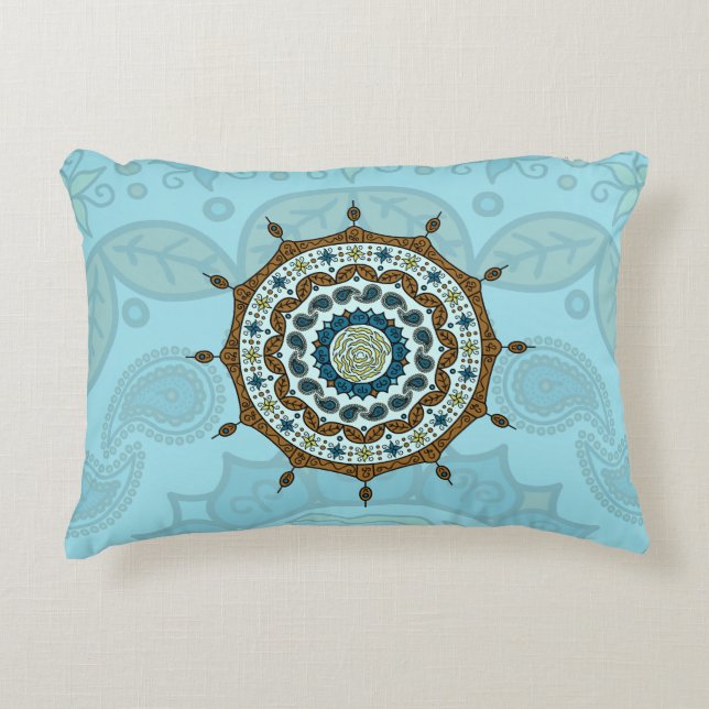 Mehndi Fantasy Kopparaccentkudde Prydnadskudde (Framsidan)