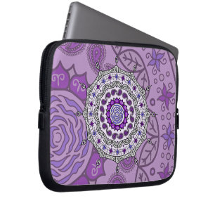 Mehndi Fantasy Silver Bärfall för Bärbar Dator Laptop Sleeve