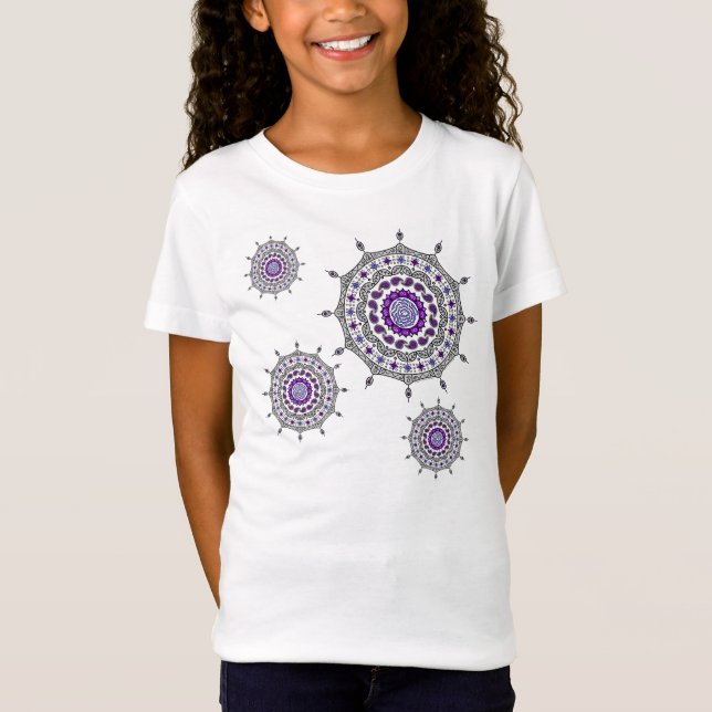 Mehndi Fantasy Silver Barn och Baby Light Shirt Tee (Framsida)