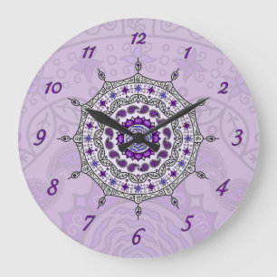 Mehndi Fantasy Silver Clock Stor Klocka