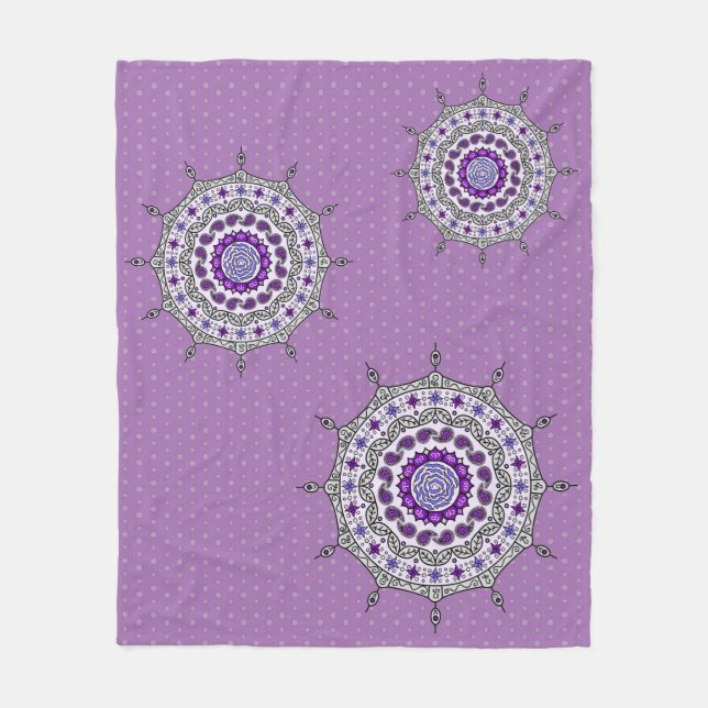 Mehndi Fantasy Silver Fleece Blanket (Framsidan)