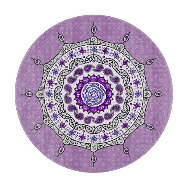 Mehndi Fantasy Silver Glas Skärbräda (Framsidan)