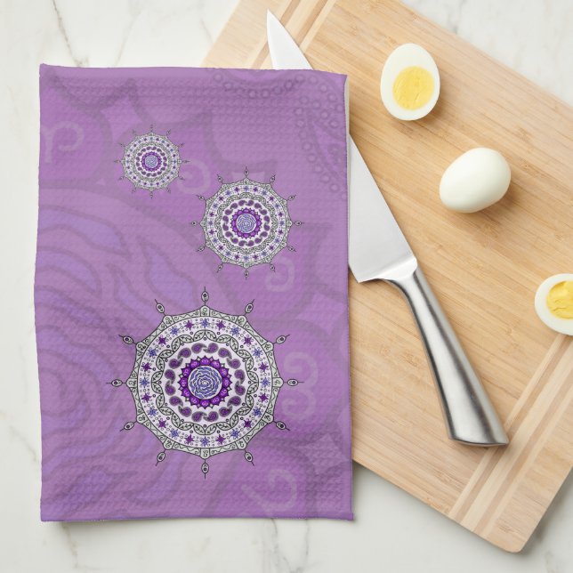 Mehndi Fantasy Silver Handduk Kökshandduk (Vikt i Fjärdedel)