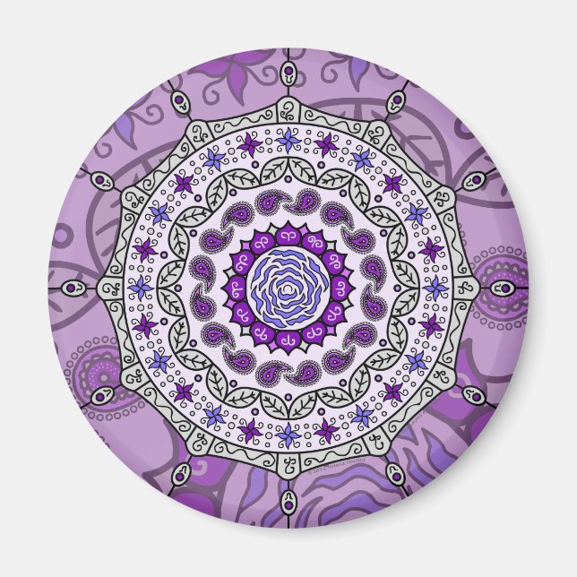 Mehndi Fantasy Silver Magnet (Framsidan)