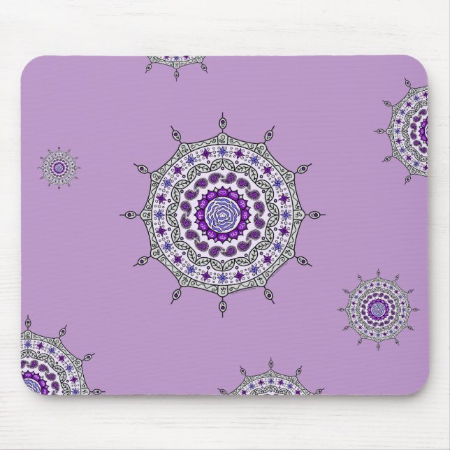 Mehndi Fantasy Silver Mousepad Musmatta (Framsidan)
