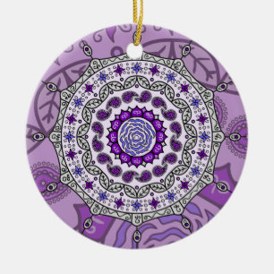 Mehndi Fantasy Silver Smycke Julgransprydnad Keramik