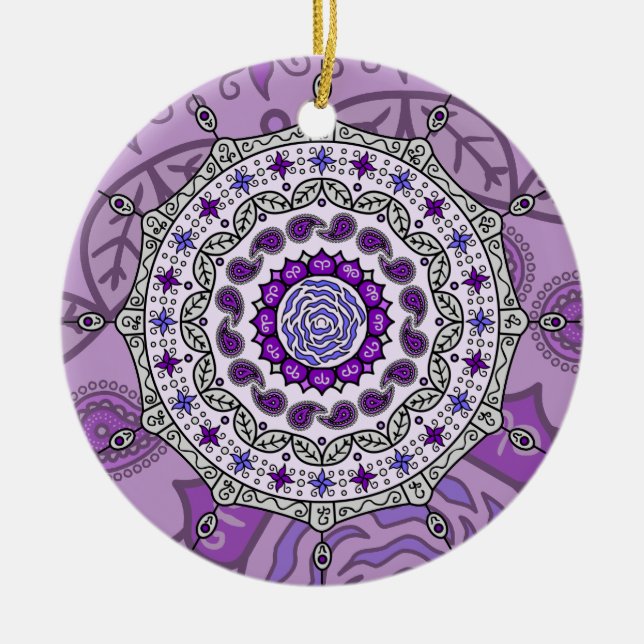 Mehndi Fantasy Silver Smycke Julgransprydnad Keramik (Framsidan)