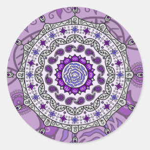 Mehndi Fantasy Silver Sticker Runt Klistermärke
