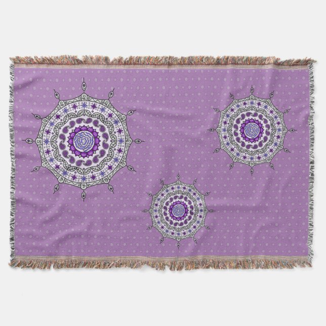 Mehndi Fantasy Silver Throw Blanket Mysfilt (Framsidan)