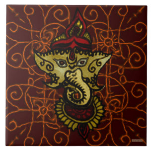 Mehndi Ganesha Kakelplatta
