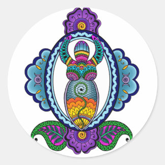Mehndi Goddess Stickers Runt Klistermärke