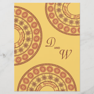 Mehndi gul Desi för indisk Henna för bröllop Inbjudningar