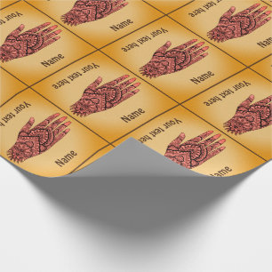 Mehndi Hand Tattoo Art Rosa Design Personlig Presentpapper