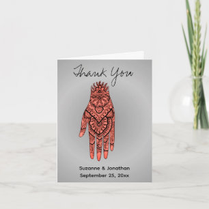 Mehndi Hand Tattoo Personlig Bröllop Tack Kort