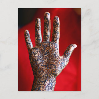 Mehndi henna hand vykort