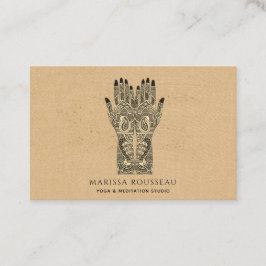Mehndi Henna Händer Yoga Studio Affärskort Visitkort