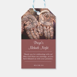 Mehndi (Henna) Night Tack Gift Märkres Presentetikett